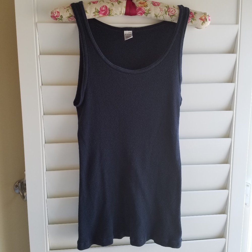 Jockey Women's L Basic Black Ribbed Tank Top Shirt